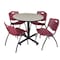 Kobe Kobe Round Table & Chair Set, Wood, Metal, Plastic Top, Maple TKB36RNDPL47BY - alternate 1